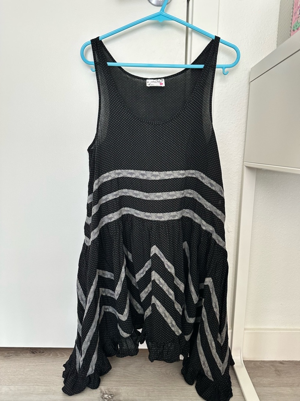 Girls' Black Polka Dot Stripe Swing Dress